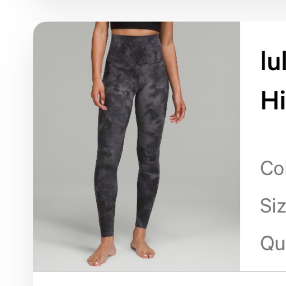 Lululemon Align Super High Rise Pant Legging ‘28 in Diamond Dye Grey Size 2